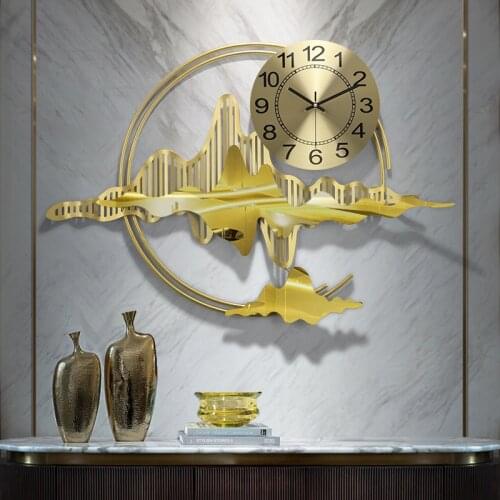 Chinese Wrought Iron Landscape Wall Clocks Wall Ornaments Lobby Porch Wall Sticker Decoration Home Livingroom Wall Mural Crafts