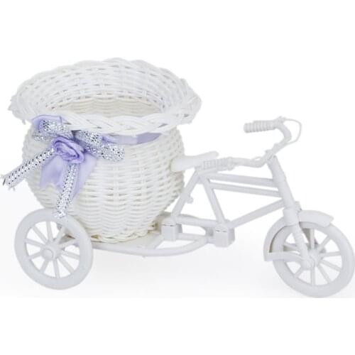 Hot XD- Handmade Tricycle/Bike Shape Flower Basket for Flower Storage/Arrangement
