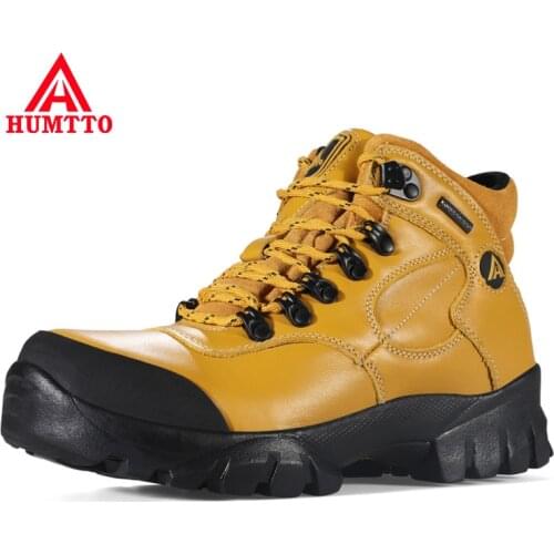 HUMTTO Genuine Leather Hiking Shoes Women Breathable Athletic Outdoor Climbing Boots Trekking Tourism Waterproof Woman Sneakers