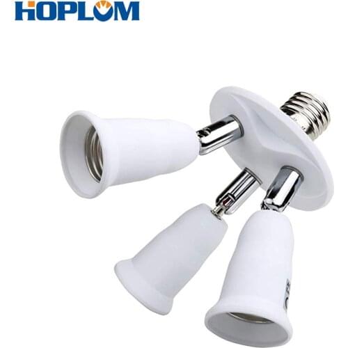 Light Bulb sockets E26 & E27 to E26 & E27 Adapter Converter,Lampholder Universal Head 360 Degrees Adjustable Splitter (3 Port)