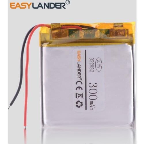 332832 3.7V 300MAH lithium polymer battery MP3 player MP4 Rechargeable batteries car DVR Supra scr574w video recorder