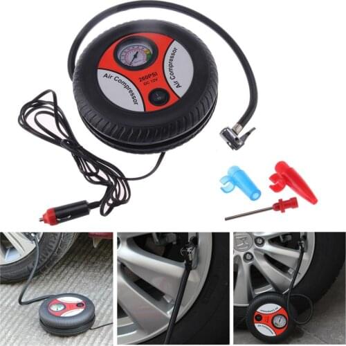 260PSI DC 12V Mini Air Compressor Tyre Inflator portable Tyre Inflator Pump for Auto Car Ball Pump Tool