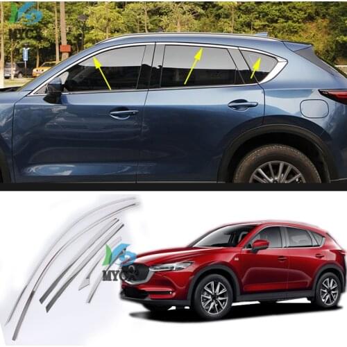 FIT For Mazda CX5 CX-5 CX 5 2017 2018 2019 UPPER WINDOW SILL CHROME TRIM LINING MOLDING STLYING COVER GARNISH SURROUND