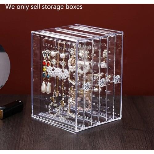 New 2/3 Drawers Multifunctional Earrings Transparent Storage Box Jewelry Necklace Dustproof Storage Rack Jewelry Display Rack