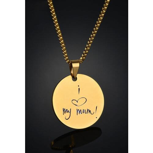 Stainless Steel Engrave Photos Necklace Personalized Number Date Names Heart 3 Colors Pendant For Women Children Birthday Gifts