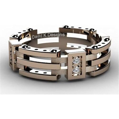 Popular Multi-layer Three-dimensional Crystal Mens' Ring Geometric Alloy For Party Anniversary Male Ring Jewelry 2021