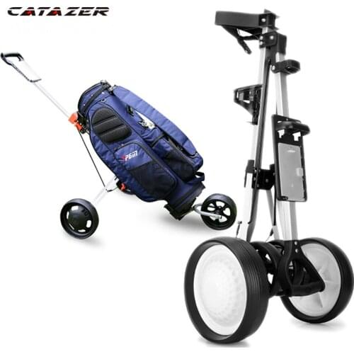 Professional Folding Golf Bag Trolley Outdoor Sports Travel Airport Baggage Check Carrier Cart Stroller Golf Pitch Tool Supplies