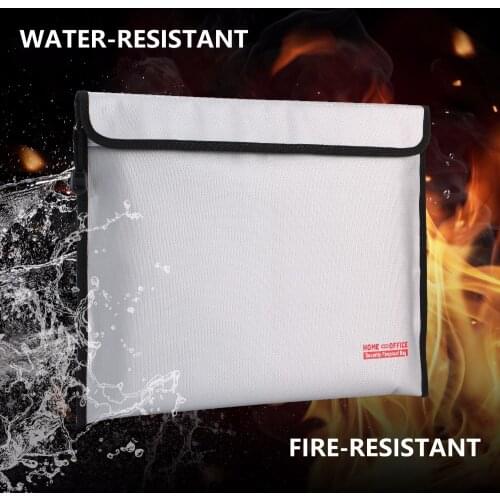 Fireproof Money Document Bag Storage Safe Waterproof Fire Protection 380mm*280mm