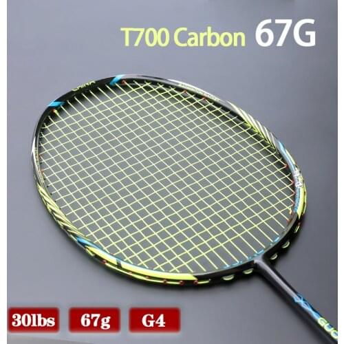 Super Light Only 67G 7U T700 Carbon Fiber Badminton Rackets G4 22-30LBS Professional Racquet With String Bags For Adult