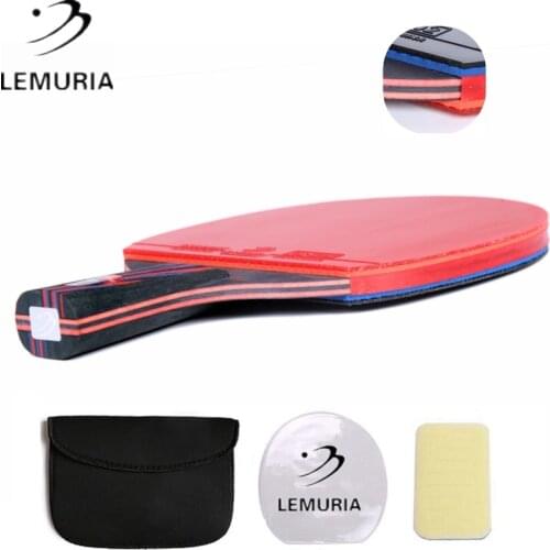 Lemuria Professional carbon fiber table tennis racket with double face pimples-in table tennis rubber FL CS handle ping pong bat