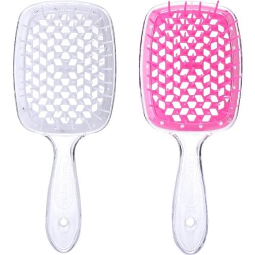 Transparent Hollow Mesh Comb Wet Dry Dual-Use Women Scalp Massage Brush Airbag Curly Hair Comb Wide Teeth Air Cushion Combs