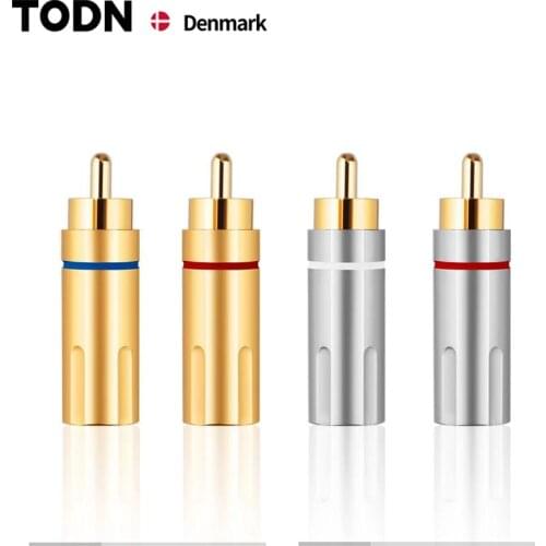 RCA Jack Connector Pure Copper Gold Plating Audio RCA Cables Male Adapter Socket RCA Speaker Terminal Acoustics Connectors Hifi