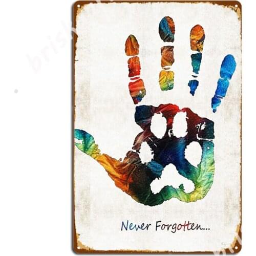 Rainbow Bridge Art - Never Forgotten - By Sharon Cummings Metal Signs Designing pub Wall Plaque Cave pub Tin sign Posters