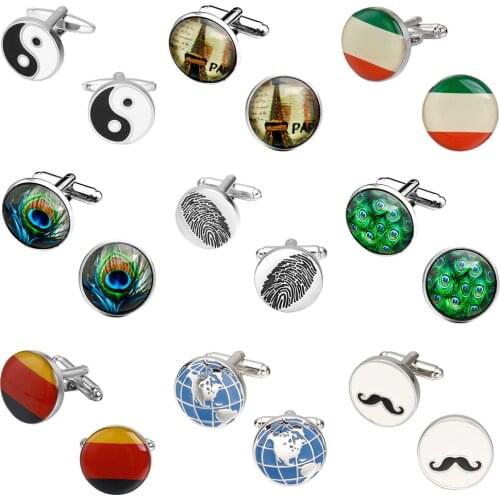 MeMolissa low price Luxury Fashion Round Cufflink Movement Cufflinks High Quality Mens Jewelry Gemelos para hombre camisa