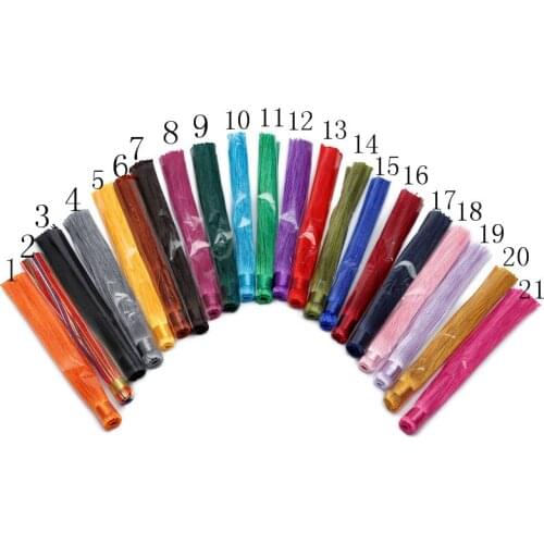 10pcs/lot 12cm length Silk Tassel Cord Handmade polyester Thread Tassels Charms for DIY earrings Making Findings Materials