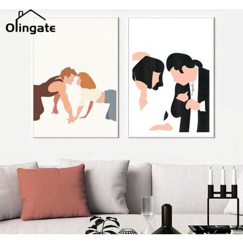 Nordic Figure Canvas Painting Abstract Dancing Modern Still Cartoon Dance Wall Art Posters Prints Pictures for Living Room Decor