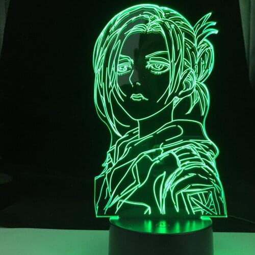 Annie Leonhart Lamp for Home Decor Birthday Gift Manga Attack on Titan LED Night Lamp 3d Light Attack on Titan Dropshipping