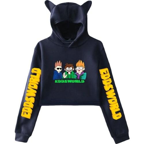 WAWNI Eddsworld Cat Ear Hoodie Fashion Tops Casual Sweatshirt Womens Girls Pullover Anime Accessories New Hip Hop Hoodies 2021