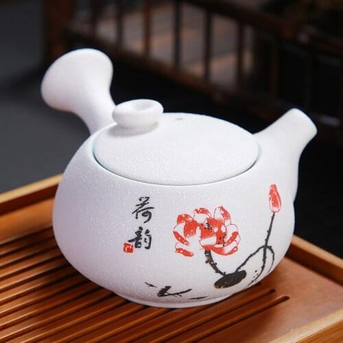 Unique 7pcs Snow Pottery Tea Set Ceramic Teapot Porcelain Tea Cups of Chinese Kungfu Tea Ceremony Tea Pot,nice gift collection