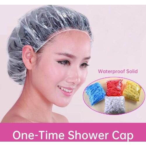 50pcs Thickened Disposable Waterproof Shower Cap Dust-proof Cover Adult Hair Cover Hair Shampoo Treatment Disposable Shower Cap