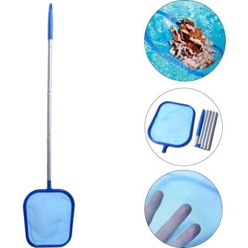 Ponds Spa Pool Clearing Leaves Aluminum Plastic Swimming Pool Net Leaf Rake Mesh Skimmer with 5pcs Pole