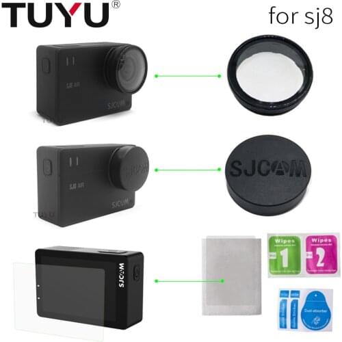 SJCAM SJ8 Lens Cap/Lens Cover/Glass UV Filter/Screen protector Film for For Original SJ8 Pro/Plus/Air Action Camera Accessories