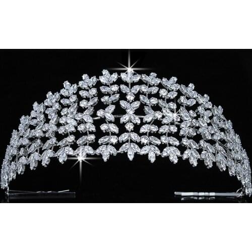 Tiaras And Crown HADIYANA Cute Romantic Women Wedding Bridal Hair Accessories Party Hair Jewelry Zircon BC5134 Corona Princesa