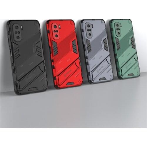 Hard Bumper Case For Xiaomi Poco F3 Case Phone Holder Armor PC Back Case For Xiaomi Poco F3 M3 X3 Pro Cover For Xiaomi Poco F3