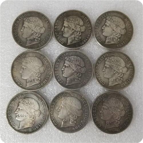 1888-1916 Switzerland 5 Francs BERN Copy Coin