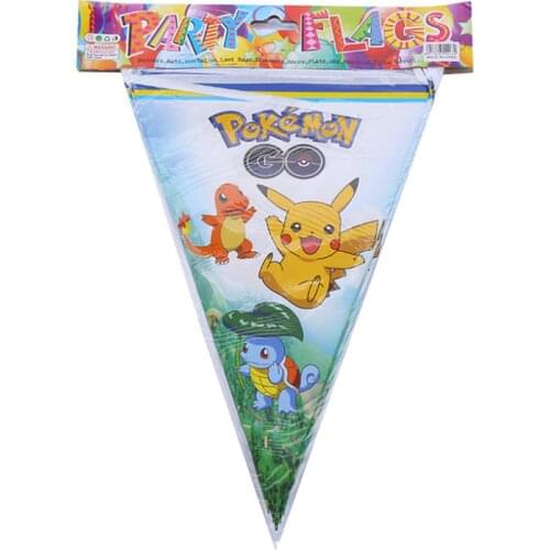 2.5M Pikachu Pokemon paper triangle childrens birthday party wedding decoration flag