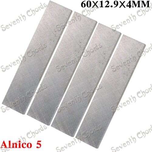 4 Pcs 60MM*12.9MM*3MM Electric Guitar Humbucker Pickup magnetized Alnico 5 Bar Magnet / Pickup Producing Accessories
