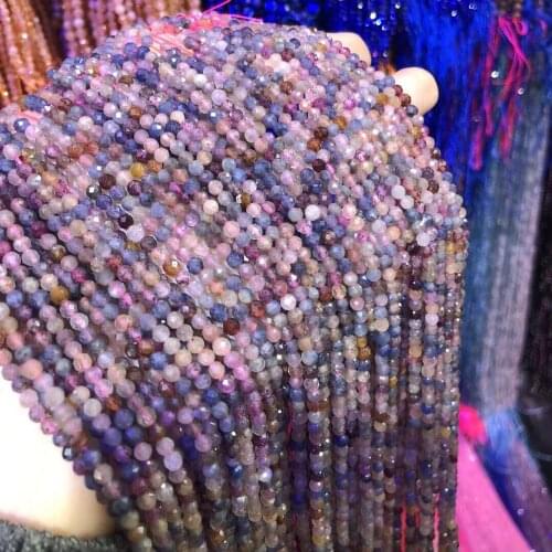 Natural stone Faceted Loose beads Natural rubys sapphired round bead for Jewelry Making DIY Bracelet Necklace Accessories 3mm