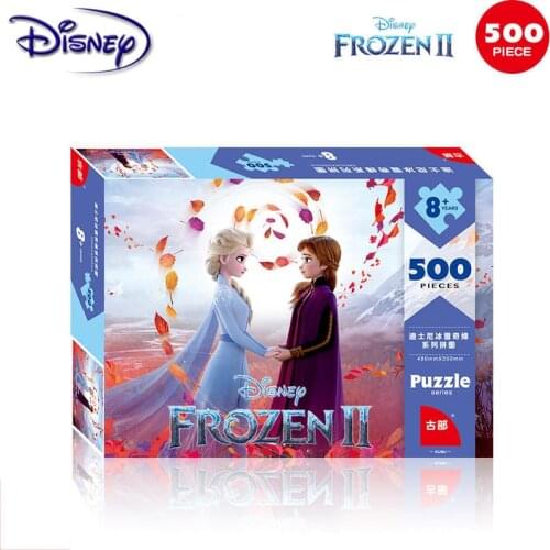 Disney Frozen 2 Jigsaw Puzzles 500 Pieces of Paper Adult Intelligence Box Puzzles Toys for Children Kids Puzzle jigsaw Puzzle