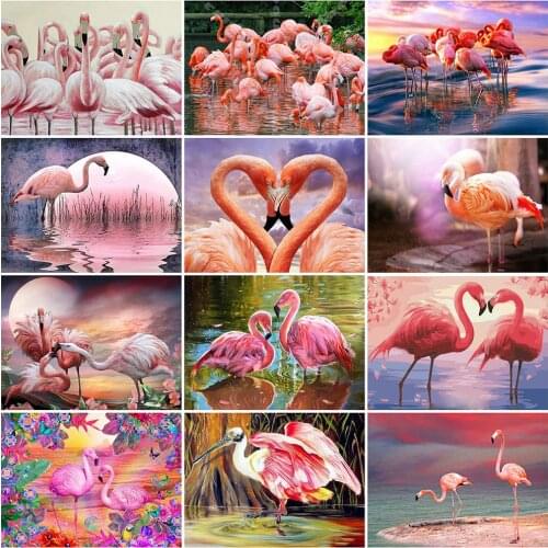 Evershine Diamond Embroidery Flamingo Cross Stitch Kit Full Square Round Diamond Painting Animals Mosaic Home Decor Gift