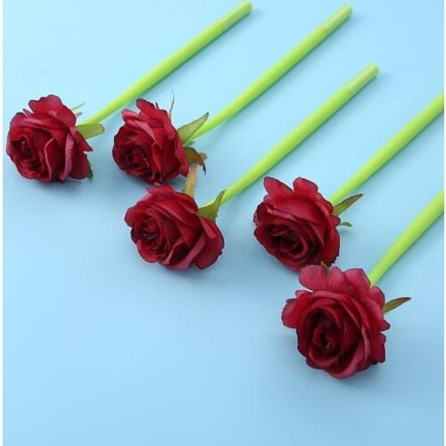 16PCS Korean-Style Stationery Gel Pens Creative Simulation Red Rose Signature Pen Student Stationery Kawaii School Supplies