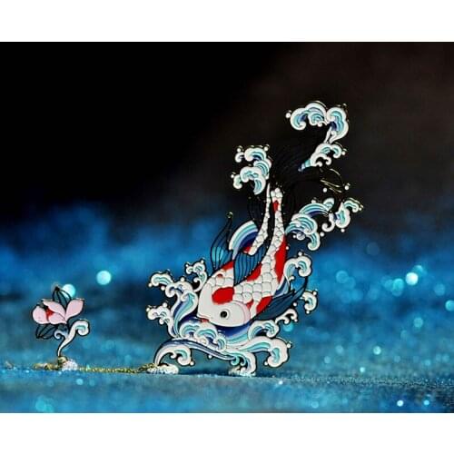 Good Luck Koi Metal Hollow Colorful Bookmark Holiday Bithday Gifts Book Decoration Notebook Accessories