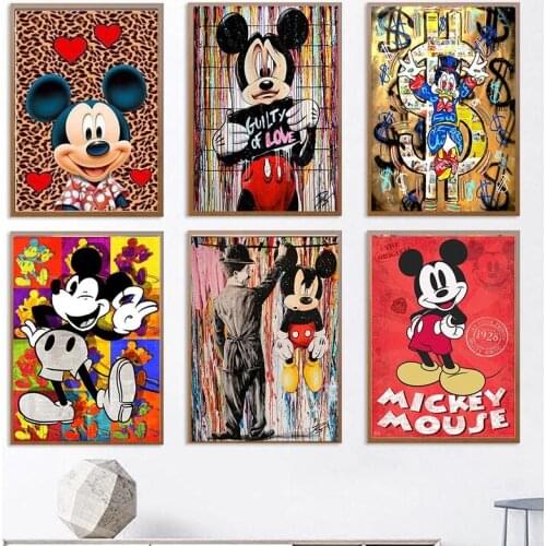 5D DIY Diamond Painting Disney Mickey Mouse and Donald Duck Full Square Rhinestone Embroidery Mosaic Picture Decoration Gift