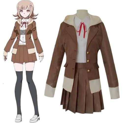 Anime Danganronpa 3 Despair Chapter Nanami Chiaki Cosplay Costume School Uniform Halloween Female Accessories Clothing Suits Set