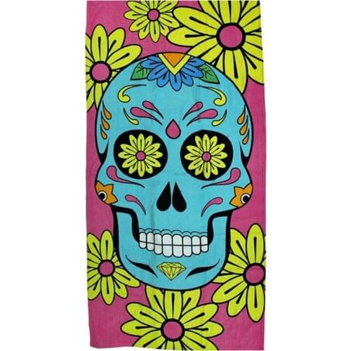 Colorful Sugar Skull Kitchen Towel Christmas Day of the Death Mexican Skull Beach Travel Towels Modern Soft Face Towels cm