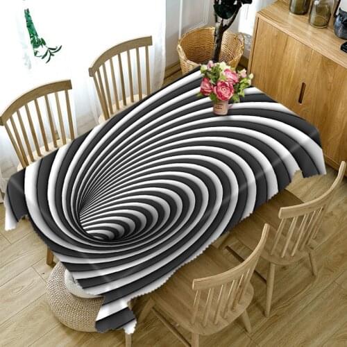 Fashion White black 3D Tablecloth High Quality morden Table Cloth for Restaurant home Free Shipping