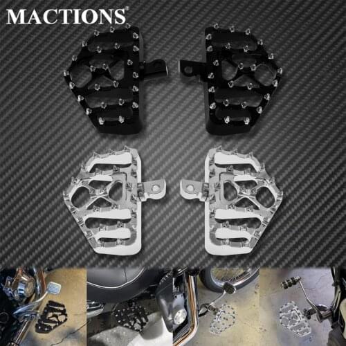 Motorcycle Wide Foot Pegs Footrest Floorboards Pedals For Harley Sportster XL Bobber Touring Electra Glide Softail Dyna Fatboy