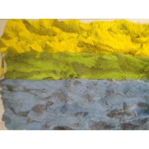 New arrival genuine rabbit fur belly plate dyed color garment lining natural fur blanket cushion rugs