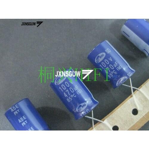 20PCS Original SAMWHA SD 100V470UF 16X25MM blue Aluminum electrolytic capacitors 470uF/100v 85 degrees 470UF 100V