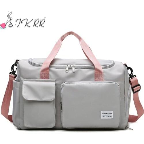 S.IKRR Casual Nylon Travel Bag Woman Handbags Multifunction Wet Dry Separation With Shoe Position Sports Bag Large Luggage Bags