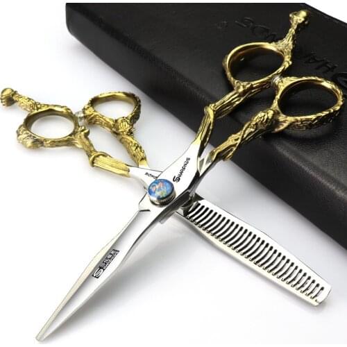 Professional Hair Scissors Hairdressers Scissors 6 Inch Cut Thinning Scissors Japan 440c Barbershop Scissors