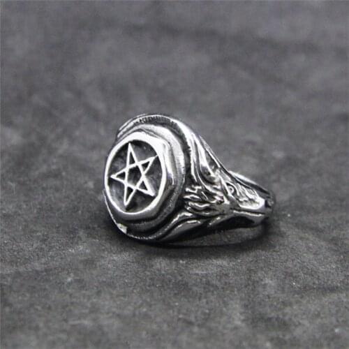 Drop Ship Cool Bull Head Star Ring 316L Stainless Steel Mens Women Fashion Steel Horn Bull Ring