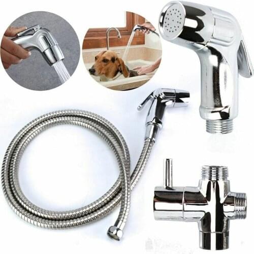 1set Bidet Sprayer Toilet Bathroom Flush Handheld Shower Head Nozzle Hose Set Stainless Steel Wall-Mounted /Hanging Bidet Toile