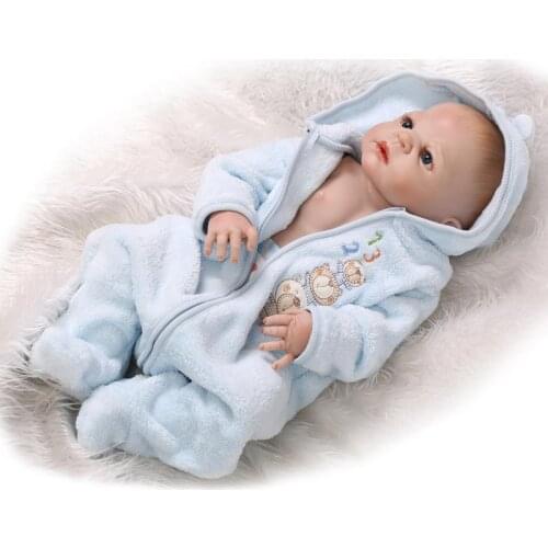 57CM Doll reborn Full silicone body realistic reborn babies boy dolls bald head bath doll kids birthday gift bebe toys reborn