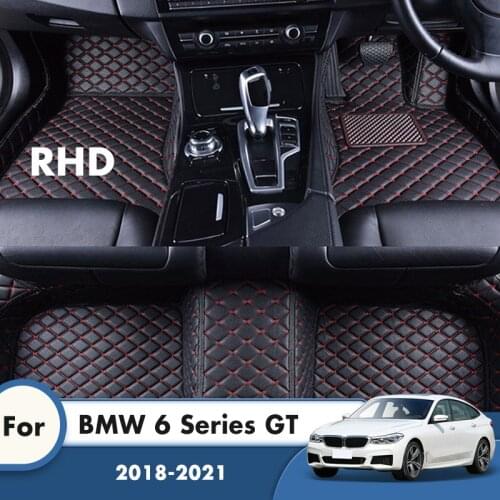 RHD Car Floor Mats For BMW 6 Series GT 2021 2020 2019 2018 Leather Carpets Custom Car Styling Foot Pads Car Accessories Interior