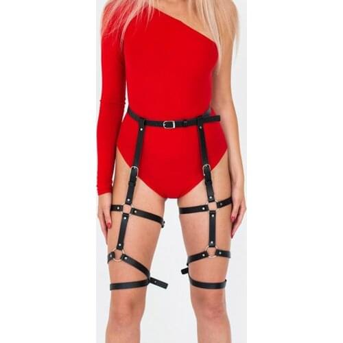 Sexy harness for women Leather Sex Toy Garter Stocking Belt erotic lingerie Leg Harness Body Bondage Seks Bdsm Gothic Suspender